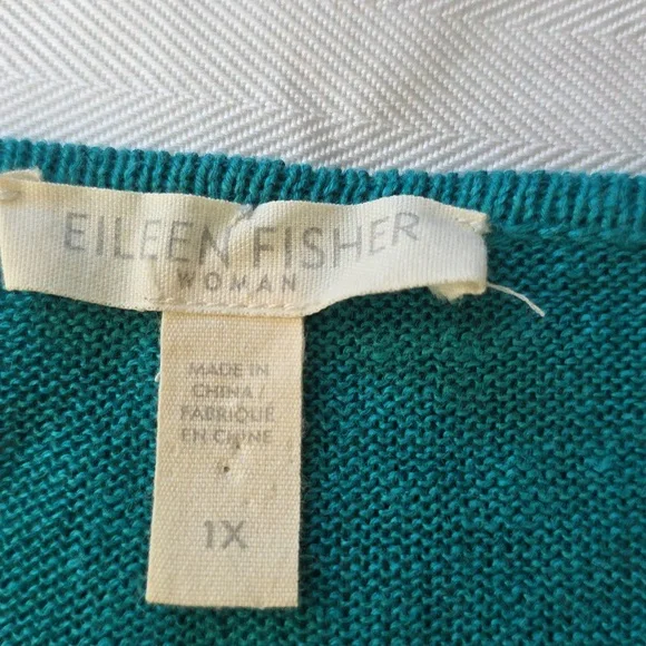 🌸Eileen Fisher Turquoise Knit Top 1X - Picture 2 of 7